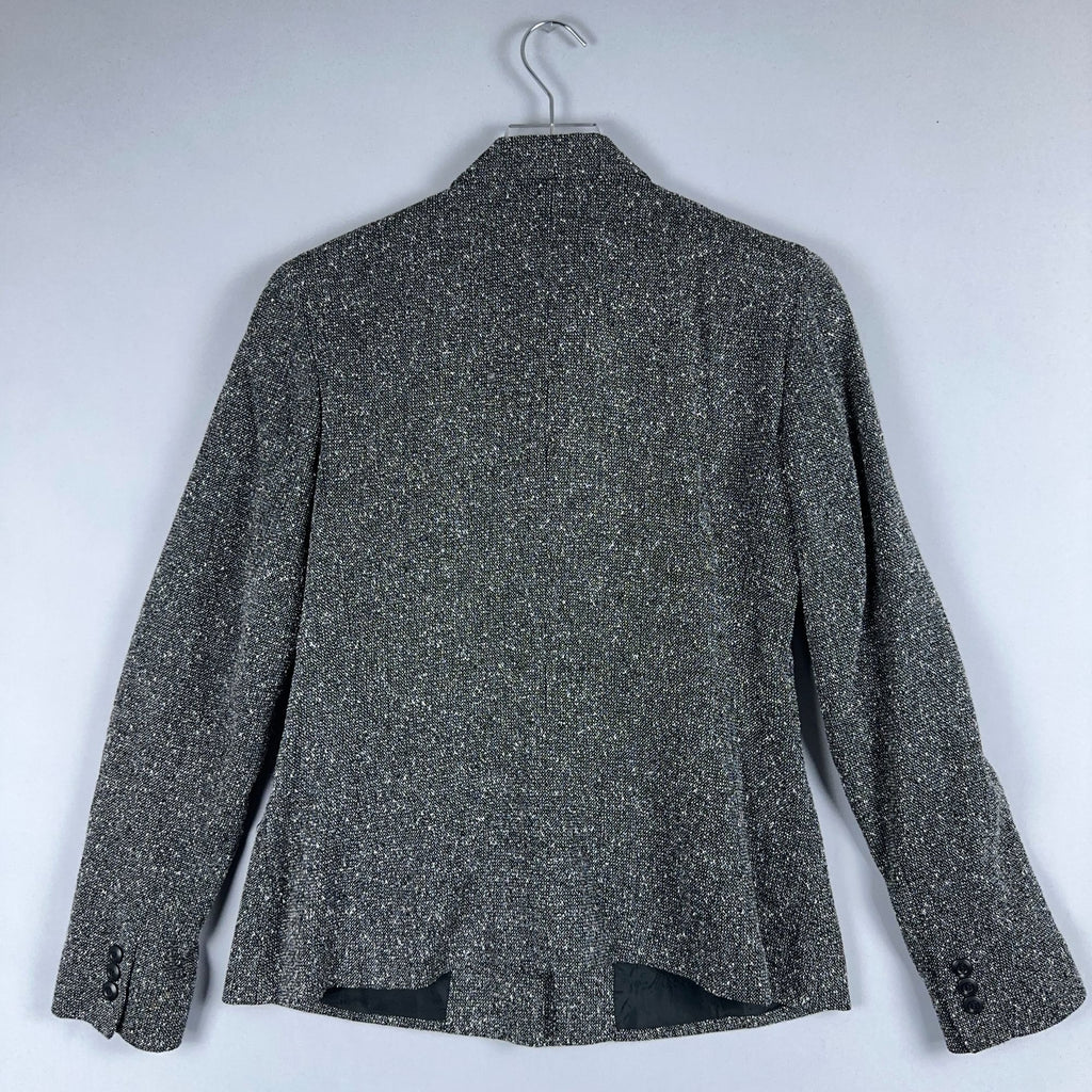 Liz Claiborne Tweed Blazer Jacket Size 8 Gray Long Sleeve