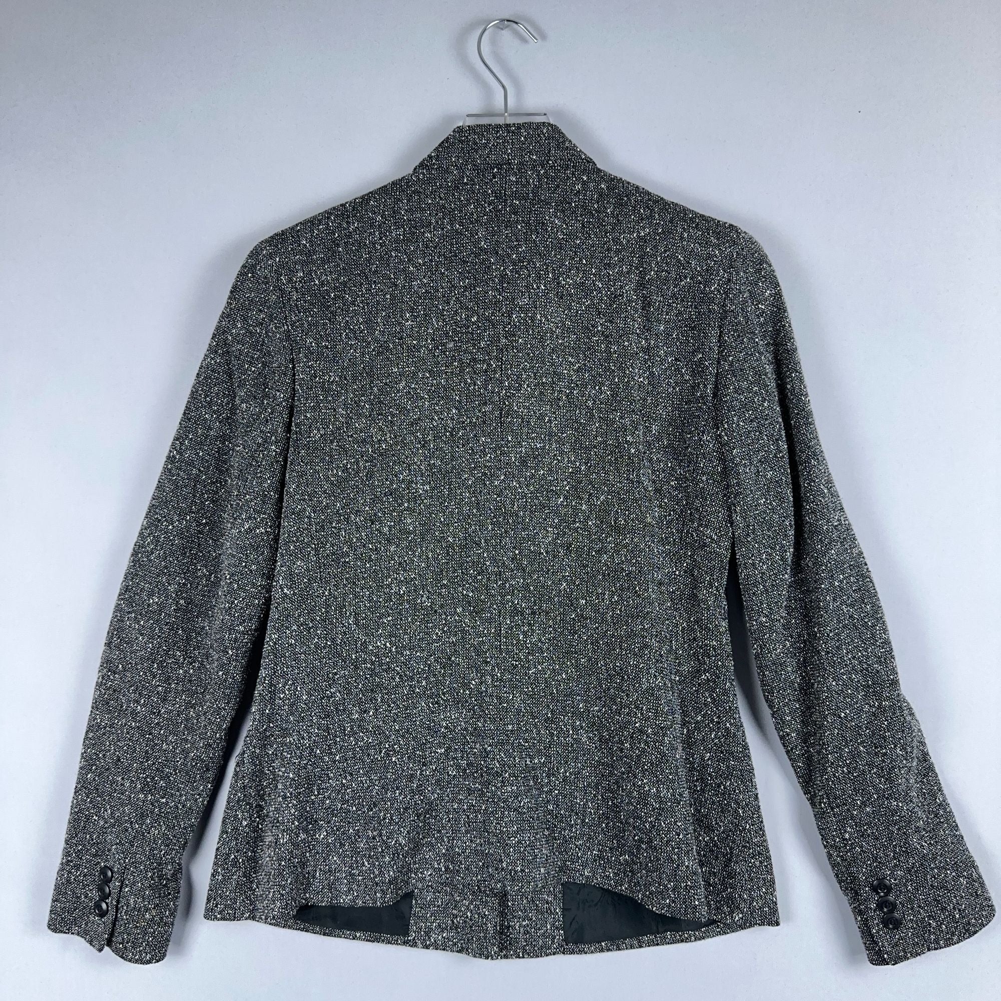 Liz Claiborne Tweed Blazer Jacket Size 8 Gray Long Sleeve
