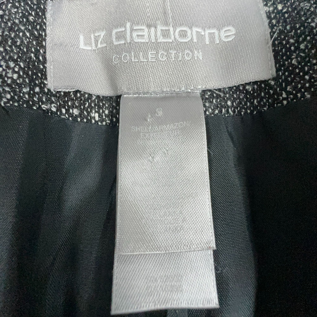 Liz Claiborne Tweed Blazer Jacket Size 8 Gray Long Sleeve