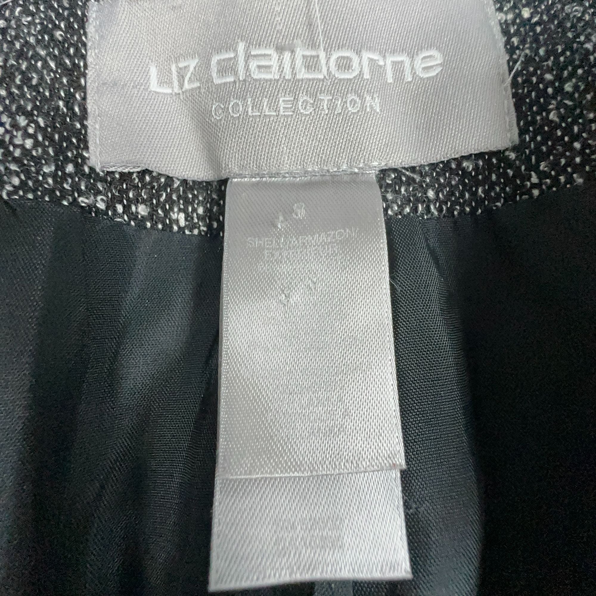 Liz Claiborne Tweed Blazer Jacket Size 8 Gray Long Sleeve