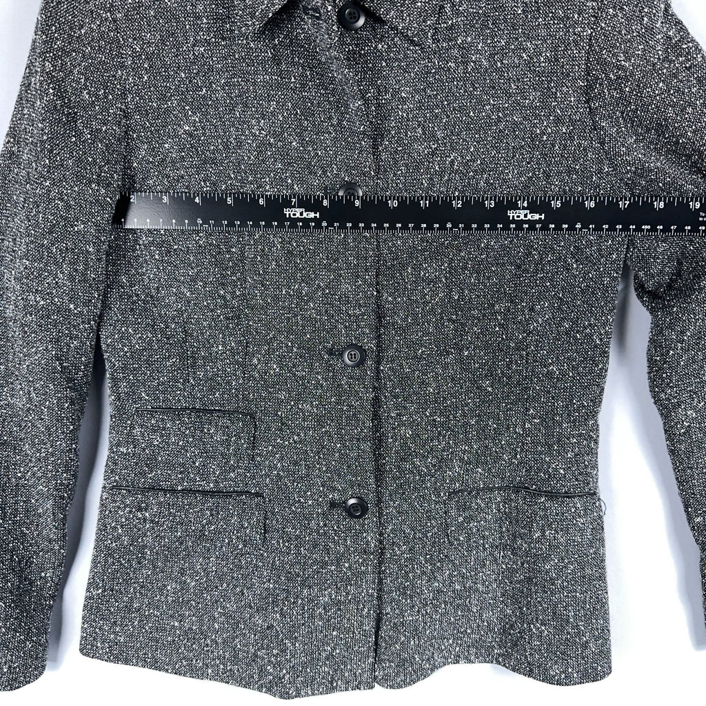 Liz Claiborne Tweed Blazer Jacket Size 8 Gray Long Sleeve