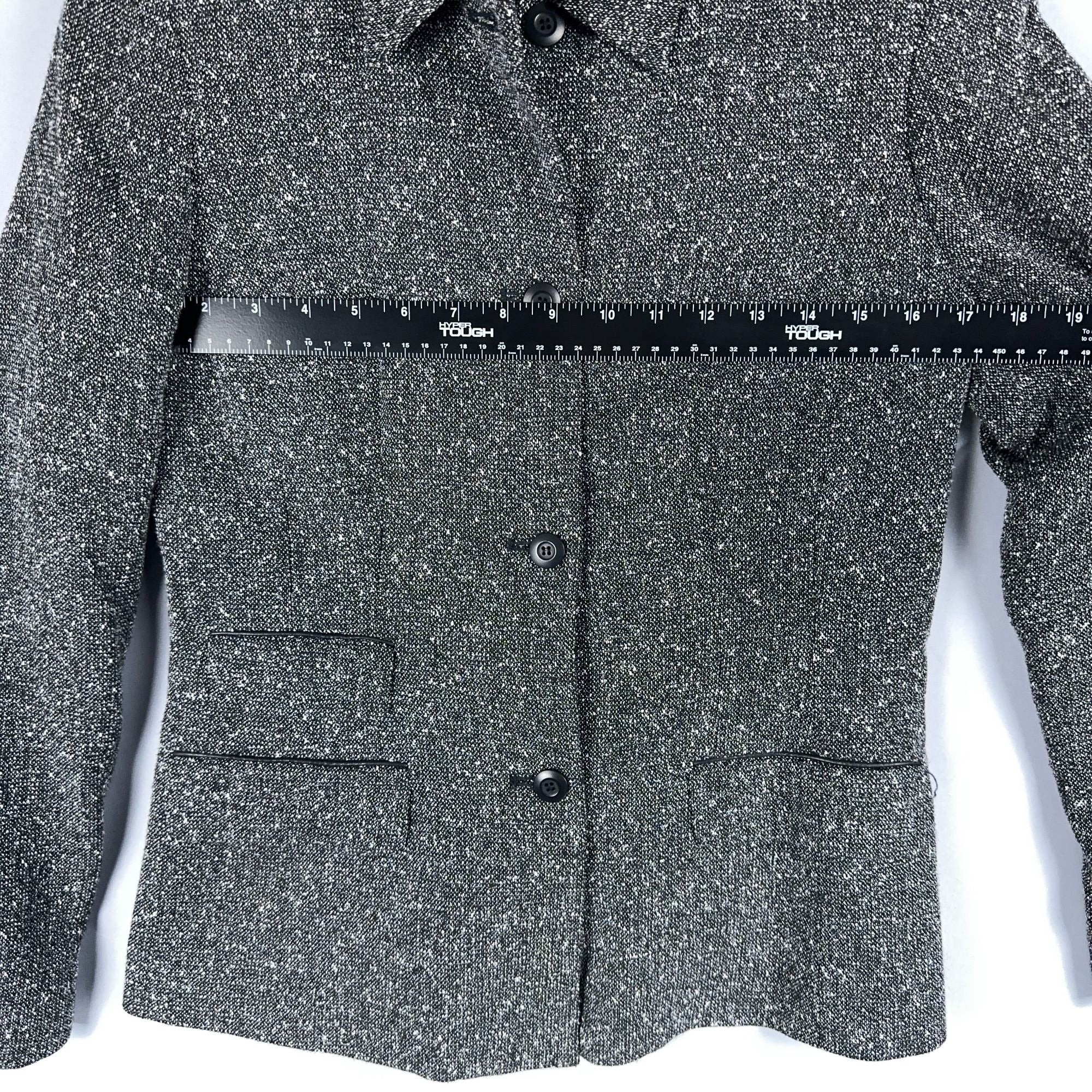 Liz Claiborne Tweed Blazer Jacket Size 8 Gray Long Sleeve