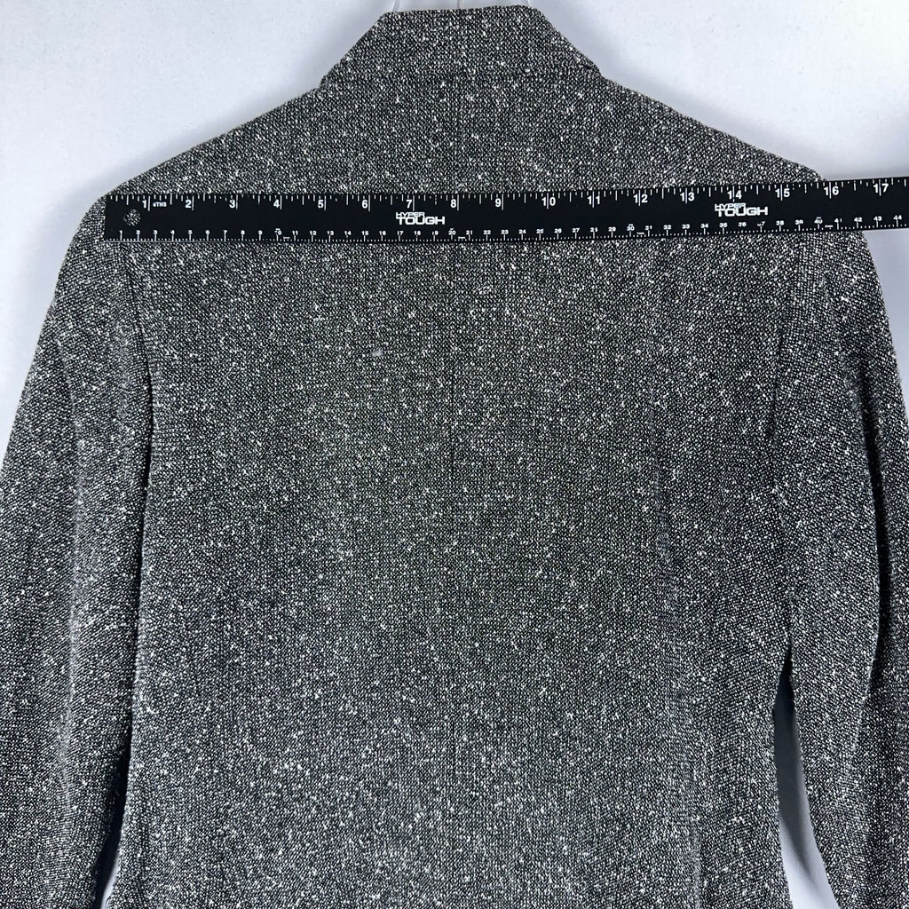 Liz Claiborne Tweed Blazer Jacket Size 8 Gray Long Sleeve