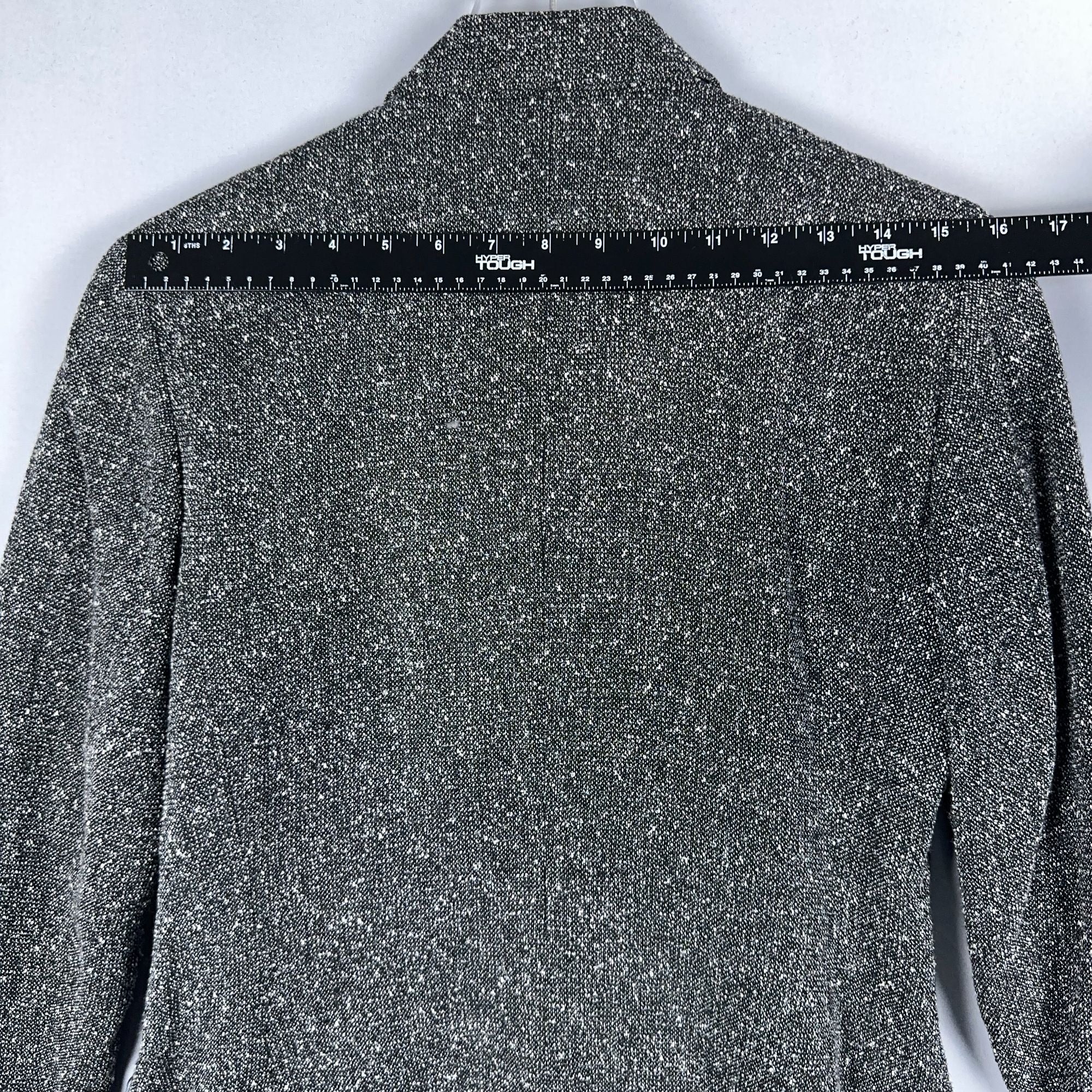 Liz Claiborne Tweed Blazer Jacket Size 8 Gray Long Sleeve