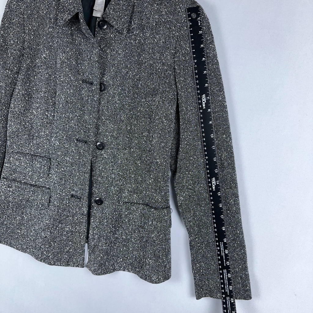 Liz Claiborne Tweed Blazer Jacket Size 8 Gray Long Sleeve